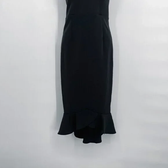 Revolve Bardot Kristen Flounce Peplum Bodycon Sleeveless Midi Dress Black 8 Med - Picture 7 of 12